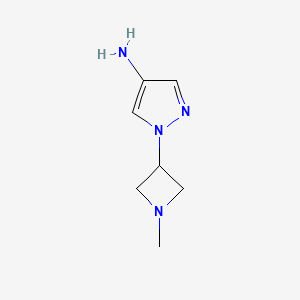 molecular formula C7H12N4 B12980098 1-(1-Methylazetidin-3-yl)-1H-pyrazol-4-amine 