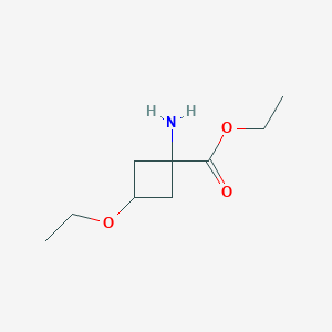 molecular formula C9H17NO3 B12980118 Rel-ethyl (1r,3r)-1-amino-3-ethoxycyclobutane-1-carboxylate 