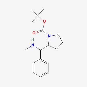 molecular formula C17H26N2O2 B12980127 tert-Butyl 2-((methylamino)(phenyl)methyl)pyrrolidine-1-carboxylate 