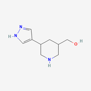 molecular formula C9H15N3O B12980129 (5-(1H-Pyrazol-4-yl)piperidin-3-yl)methanol 