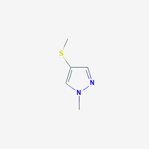 molecular formula C5H8N2S B12980133 1-Methyl-4-(methylthio)-1H-pyrazole 