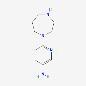 molecular formula C10H16N4 B12980156 6-(1,4-Diazepan-1-yl)pyridin-3-amine 