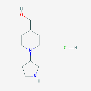 molecular formula C10H21ClN2O B12980176 (1-(Pyrrolidin-3-yl)piperidin-4-yl)methanol hydrochloride 