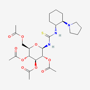 (2R,3R,4S,5R,6R)-2-(Acetoxymethyl)-6-(3-((1R,2R)-2-(pyrrolidin-1-yl)cyclohexyl)thioureido)tetrahydro-2H-pyran-3,4,5-triyl triacetate