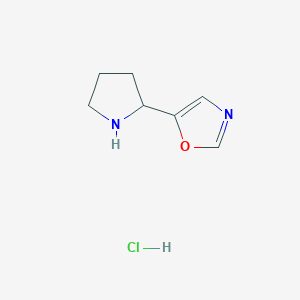 molecular formula C7H11ClN2O B12980239 5-(Pyrrolidin-2-yl)oxazole hydrochloride 