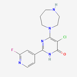 5-Chloro-6-(1,4-diazepan-1-yl)-2-(2-fluoropyridin-4-yl)pyrimidin-4(3H)-one