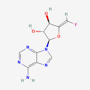 molecular formula C10H10FN5O3 B12980283 (2R,3R,4R,Z)-2-(6-Amino-9H-purin-9-yl)-5-(fluoromethylene)tetrahydrofuran-3,4-diol 