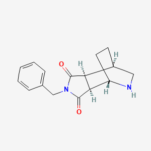 molecular formula C16H18N2O2 B12980293 (3AS,4S,7R,7aS)-2-benzylhexahydro-1H-4,7-(epiminomethano)isoindole-1,3(2H)-dione 