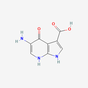 molecular formula C8H7N3O3 B12980295 5-Amino-4-hydroxy-1H-pyrrolo[2,3-b]pyridine-3-carboxylic acid 