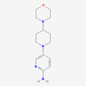 molecular formula C14H22N4O B12980303 5-(4-Morpholinopiperidin-1-yl)pyridin-2-amine 