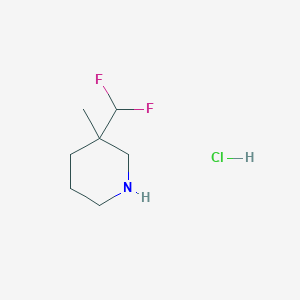 molecular formula C7H14ClF2N B12980362 3-(Difluoromethyl)-3-methylpiperidine hydrochloride 