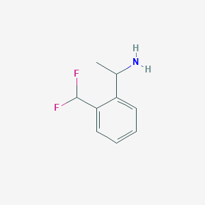 molecular formula C9H11F2N B12980383 1-(2-(Difluoromethyl)phenyl)ethanamine 