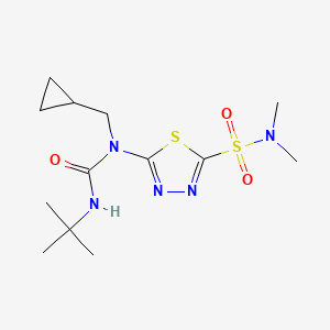 5-(3-(tert-Butyl)-1-(cyclopropylmethyl)ureido)-N,N-dimethyl-1,3,4-thiadiazole-2-sulfonamide