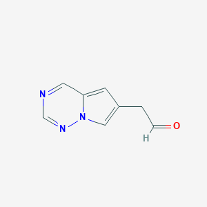 molecular formula C8H7N3O B12980390 2-(Pyrrolo[2,1-f][1,2,4]triazin-6-yl)acetaldehyde 