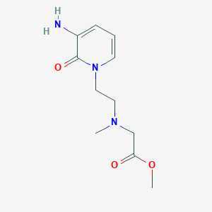 molecular formula C11H17N3O3 B12980402 Methyl N-(2-(3-amino-2-oxopyridin-1(2H)-yl)ethyl)-N-methylglycinate 