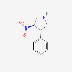 molecular formula C10H12N2O2 B12980445 Rel-(3R,4S)-3-nitro-4-phenylpyrrolidine 