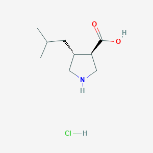 molecular formula C9H18ClNO2 B12980446 (3R,4R)-4-Isobutylpyrrolidine-3-carboxylic acid hydrochloride 