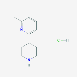 molecular formula C11H17ClN2 B12980507 2-Methyl-6-(piperidin-4-yl)pyridine hydrochloride 