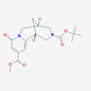 molecular formula C18H24N2O5 B12980581 (1R,5R)-3-tert-Butyl 10-methyl 8-oxo-4,5,6,8-tetrahydro-1H-1,5-methanopyrido[1,2-a][1,5]diazocine-3,10(2H)-dicarboxylate 