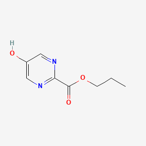 molecular formula C8H10N2O3 B12980642 Propyl 5-hydroxypyrimidine-2-carboxylate 