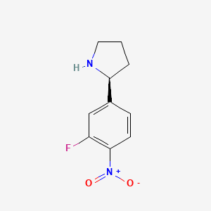 molecular formula C10H11FN2O2 B12980652 (S)-2-(3-Fluoro-4-nitrophenyl)pyrrolidine 