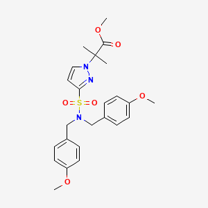 Methyl 2-(3-(N,N-bis(4-methoxybenzyl)sulfamoyl)-1H-pyrazol-1-yl)-2-methylpropanoate