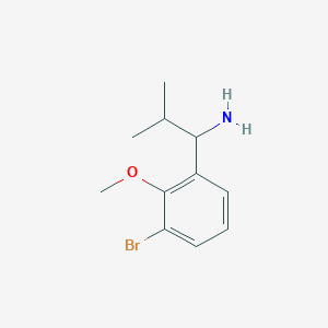 molecular formula C11H16BrNO B12980681 1-(3-Bromo-2-methoxyphenyl)-2-methylpropan-1-amine 