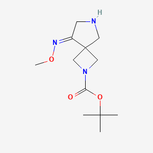 molecular formula C12H21N3O3 B12980706 tert-Butyl (E)-8-(methoxyimino)-2,6-diazaspiro[3.4]octane-2-carboxylate 