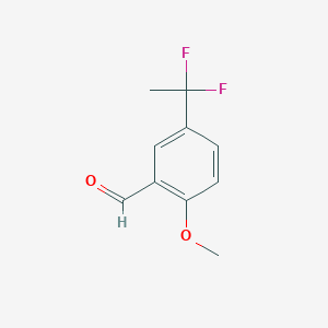 molecular formula C10H10F2O2 B12980717 5-(1,1-Difluoroethyl)-2-methoxybenzaldehyde 