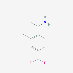 molecular formula C10H12F3N B12980732 1-(4-(Difluoromethyl)-2-fluorophenyl)propan-1-amine 