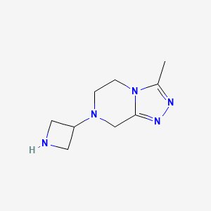 molecular formula C9H15N5 B12980737 7-(azetidin-3-yl)-3-methyl-6,8-dihydro-5H-[1,2,4]triazolo[4,3-a]pyrazine 