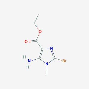 molecular formula C7H10BrN3O2 B12980753 Ethyl 5-amino-2-bromo-1-methyl-1H-imidazole-4-carboxylate CAS No. 112277-39-1