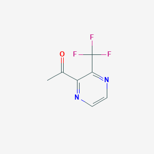 molecular formula C7H5F3N2O B12980769 1-(3-(Trifluoromethyl)pyrazin-2-yl)ethan-1-one 