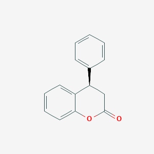 molecular formula C15H12O2 B12980777 2H-1-Benzopyran-2-one, 3,4-dihydro-4-phenyl-, (4R)- CAS No. 732250-35-0