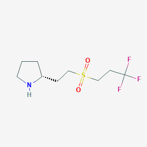 molecular formula C9H16F3NO2S B12980835 (R)-2-(2-((3,3,3-Trifluoropropyl)sulfonyl)ethyl)pyrrolidine 