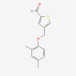 molecular formula C14H14O2S B12980857 4-((2,4-Dimethylphenoxy)methyl)thiophene-2-carbaldehyde 