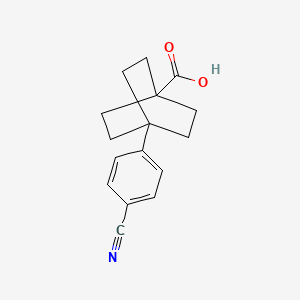 molecular formula C16H17NO2 B12980892 4-(4-Cyanophenyl)bicyclo[2.2.2]octane-1-carboxylic acid 