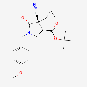 tert-butyl (3R,4R)-4-cyano-4-cyclopropyl-1-[(4-methoxyphenyl)methyl]-5-oxo-pyrrolidine-3-carboxylate