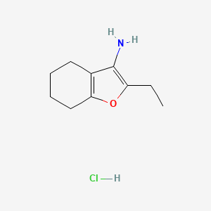 molecular formula C10H16ClNO B12980967 2-Ethyl-4,5,6,7-tetrahydrobenzofuran-3-amine hydrochloride 