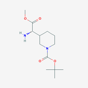 molecular formula C13H24N2O4 B12980994 tert-Butyl 3-((S)-1-amino-2-methoxy-2-oxoethyl)piperidine-1-carboxylate 