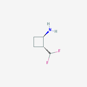 molecular formula C5H9F2N B12981028 (1R,2R)-2-(Difluoromethyl)cyclobutan-1-amine 