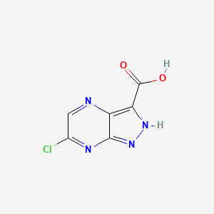 molecular formula C6H3ClN4O2 B12981037 6-Chloro-1H-pyrazolo[3,4-b]pyrazine-3-carboxylic acid 