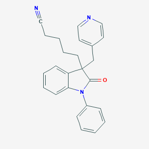 5-[2-oxo-1-phenyl-3-(pyridin-4-ylmethyl)indol-3-yl]pentanenitrile