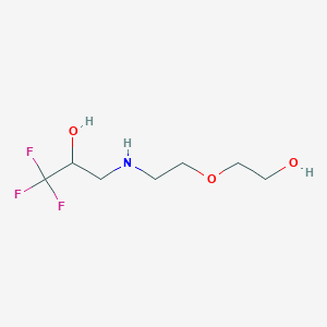 molecular formula C7H14F3NO3 B12981111 1,1,1-Trifluoro-3-((2-(2-hydroxyethoxy)ethyl)amino)propan-2-ol 