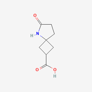 molecular formula C8H11NO3 B12981112 6-Oxo-5-azaspiro[3.4]octane-2-carboxylic acid 