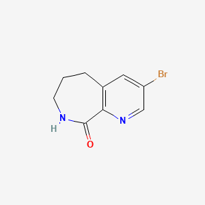 molecular formula C9H9BrN2O B12981127 3-Bromo-5,6,7,8-tetrahydro-9H-pyrido[2,3-c]azepin-9-one 