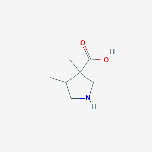 molecular formula C7H13NO2 B12981140 3,4-Dimethylpyrrolidine-3-carboxylic acid 