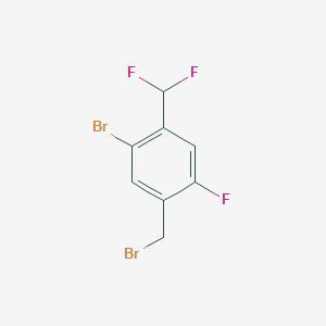 molecular formula C8H5Br2F3 B12981187 1-Bromo-5-(bromomethyl)-2-(difluoromethyl)-4-fluorobenzene 