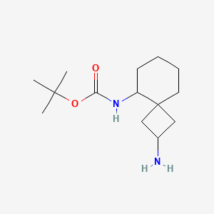 molecular formula C14H26N2O2 B12981191 tert-Butyl (2-aminospiro[3.5]nonan-5-yl)carbamate 