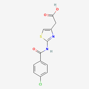molecular formula C12H9ClN2O3S B1298122 [2-(4-氯-苯甲酰氨基)-噻唑-4-基]-乙酸 CAS No. 255874-78-3